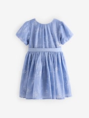 Laura Ashley Pale Blue Willow Floral Organza Prom Dress - Image 7 of 9