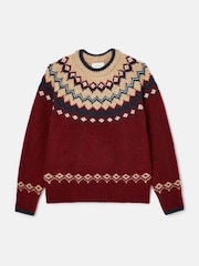 Joules Lowry Red/Navy Fairisle Pattern Jumper - Image 7 of 7
