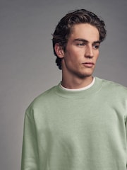 Green Regular Fit Cotton Rich Jersey Crew Sweatshirt - Image 4 of 8