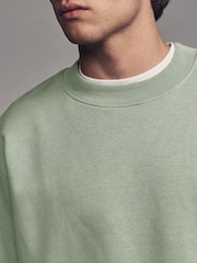 Green Regular Fit Cotton Rich Jersey Crew Sweatshirt - Image 5 of 8