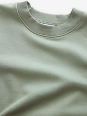 Green Regular Fit Cotton Rich Jersey Crew Sweatshirt - Image 7 of 8
