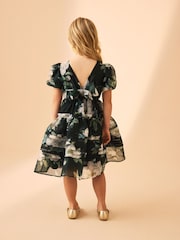 Laura Ashley Green Wisley Floral Organza Prom Dress - Image 2 of 5