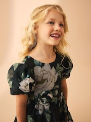 Laura Ashley Green Wisley Floral Organza Prom Dress - Image 4 of 5