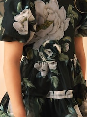 Laura Ashley Green Wisley Floral Organza Prom Dress - Image 5 of 5
