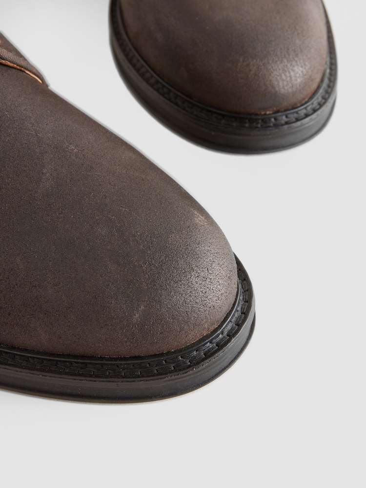 Brown Waxy Suede Derby Shoes - Image 6 of 6 Brown Waxy Suede Derby Shoes - Image 6 of 6