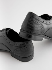 Black Oxford Wing Cap Brogue Shoes - Image 4 of 5