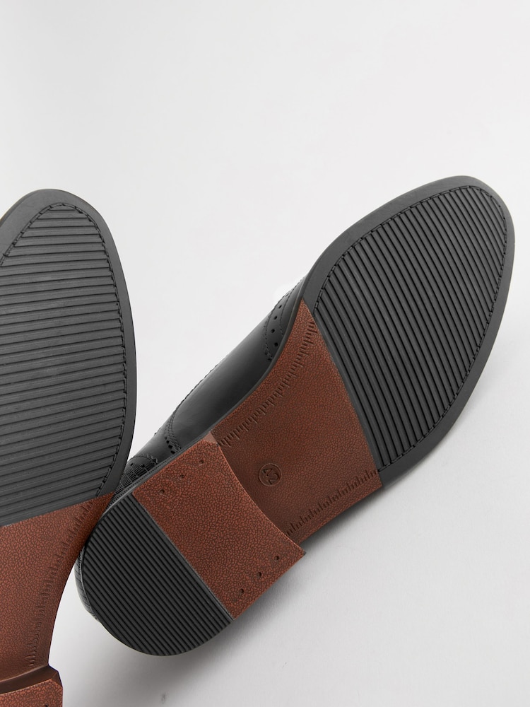 Black Oxford Wing Cap Brogue Shoes - Image 5 of 5