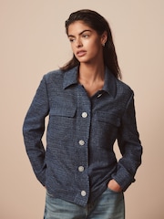 джинсы - Boucle Button Up Shacket - Image 1 of 7