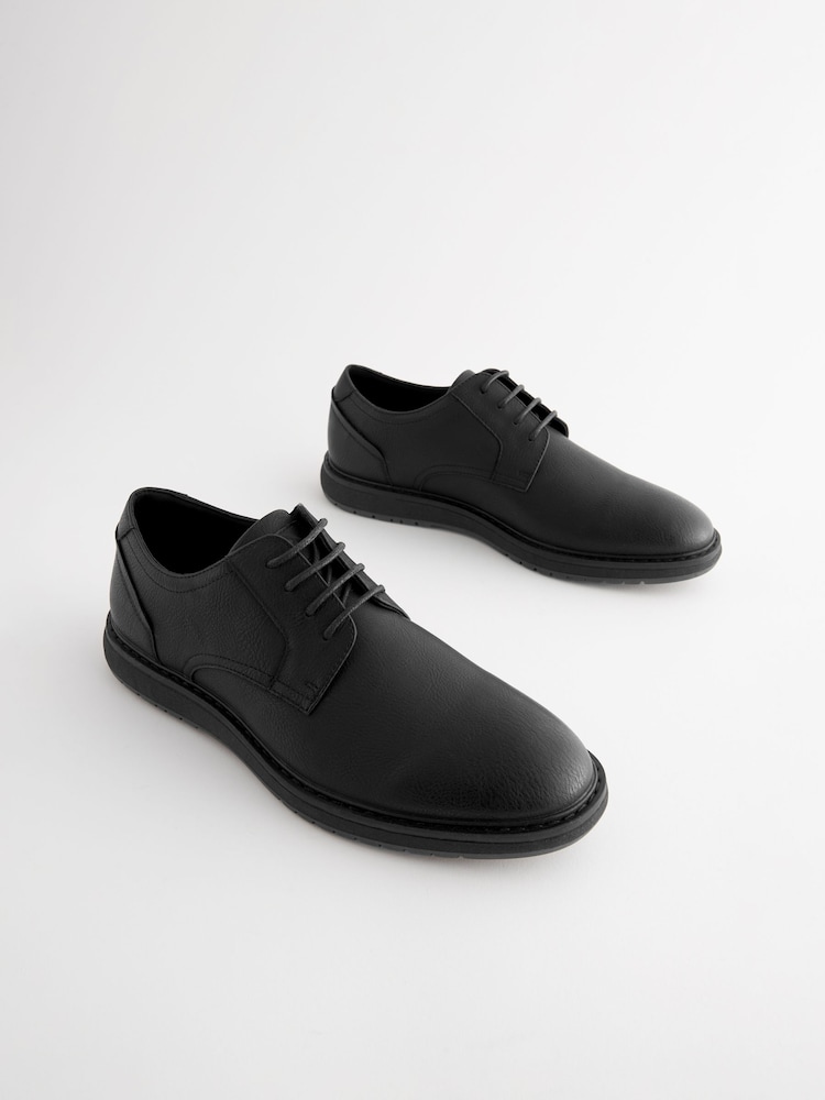 Black Wedge Derby Shoes - Image 2 of 6