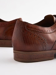 Tan Brown Oxford Wing Cap Brogue Shoes - Image 5 of 7