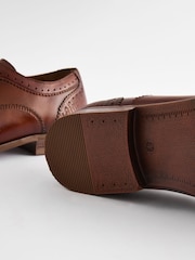 Tan Brown Oxford Wing Cap Brogue Shoes - Image 7 of 7