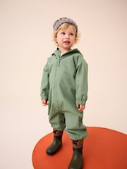 Khaki Green Waterproof Fleece Lined Puddlesuit (3mths-7yrs) - Image 1 of 8