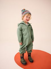 Khaki Green Waterproof Fleece Lined Puddlesuit (3mths-7yrs) - Image 2 of 8