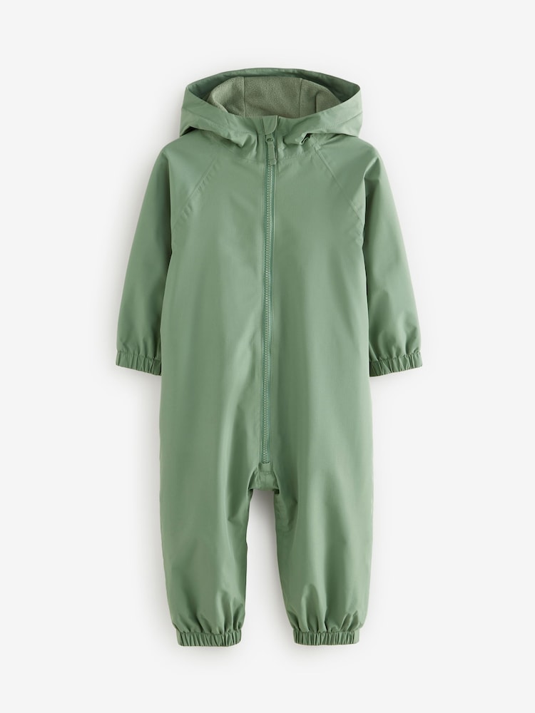Khaki Green Waterproof Fleece Lined Puddlesuit (3mths-7yrs) - Image 5 of 8