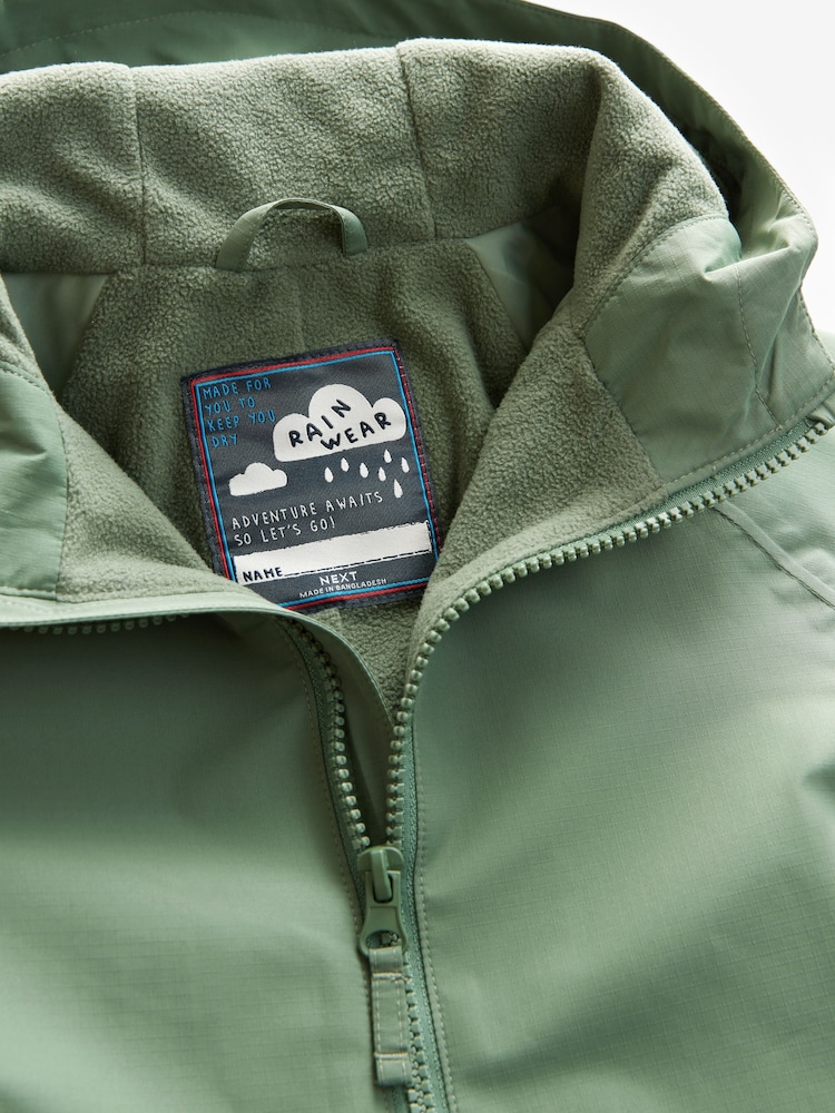 Khaki Green Waterproof Fleece Lined Puddlesuit (3mths-7yrs) - Image 7 of 8