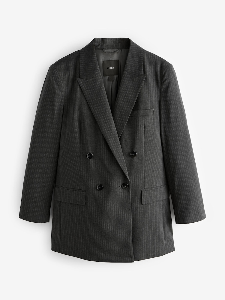 Grau/Nadelstreifen - Zweireihiger Blazer - Image 6 of 7
