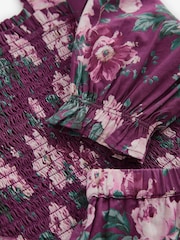 Laura Ashley Berry Pink Peony Garden Smocked Top And Skirt Set - Image 7 of 8
