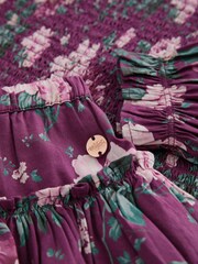 Laura Ashley Berry Pink Peony Garden Smocked Top And Skirt Set - Image 8 of 8