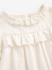 Laura Ashley Cream/Navy Textured Cotton Blouse and Tuttington Floral Shorts Set - Image 10 of 11