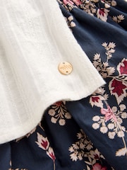 Laura Ashley Cream/Navy Textured Cotton Blouse and Tuttington Floral Shorts Set - Image 11 of 11