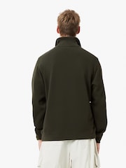 Зеленый хаки - Lacoste стандартный вырез с короткой молнией 100хлопковая свитшот - Изображение 5 из 10
