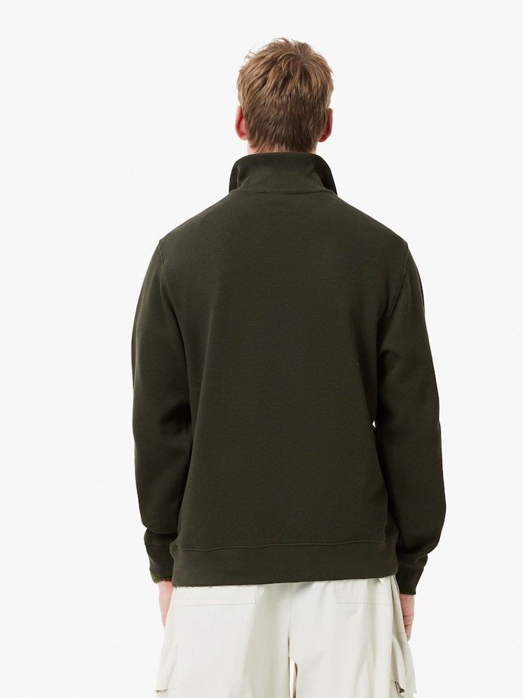 Lacoste Regular Fit Quarter Zip Neck 100% Cotton Sweatshirt - Image 5 of 10