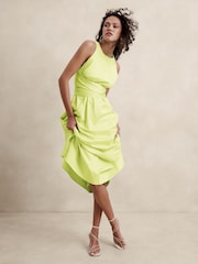 Banana Republic Green Stretch Cotton Poplin Maxi Dress - Image 1 of 1