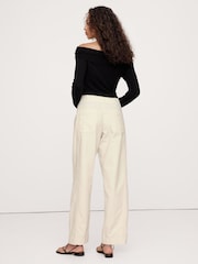 Banana Republic Beige Mid-Rise Barrel-Leg Utility Trousers - Image 2 of 3