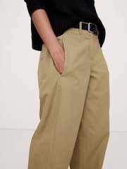 Banana Republic Neutral Mid-Rise Barrel-Leg Utility Trousers - Image 3 of 4