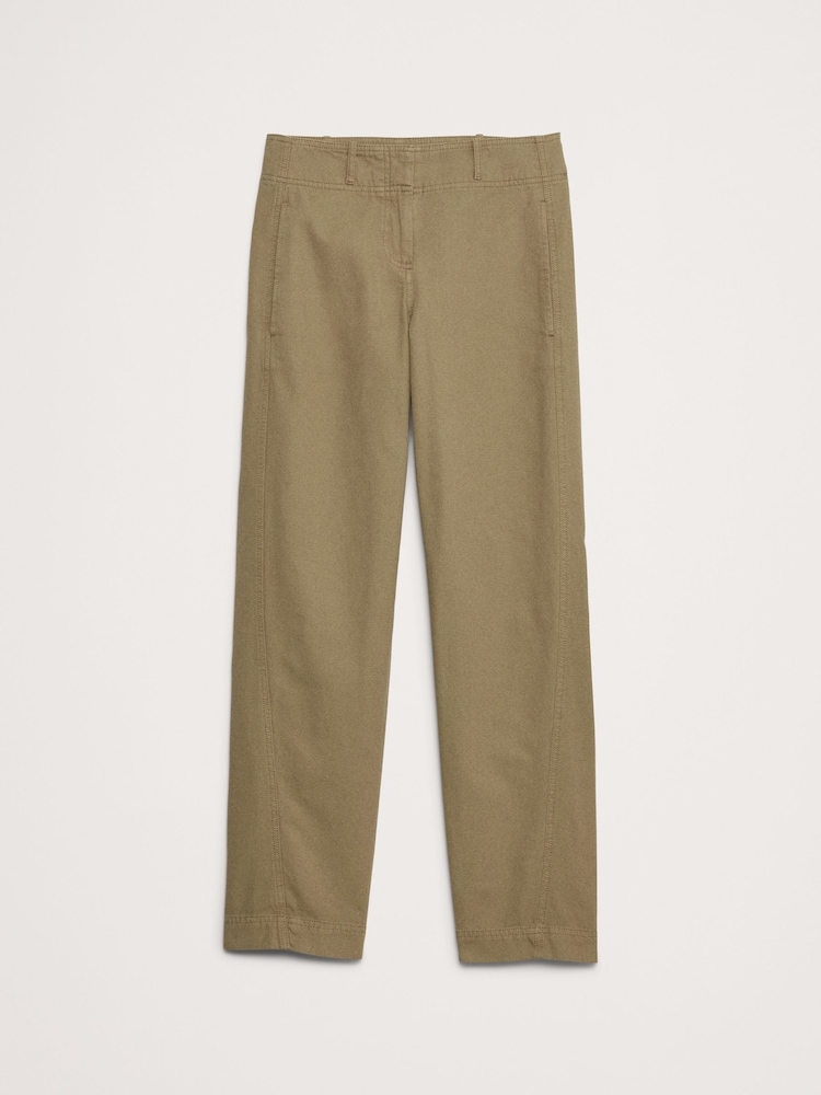 Banana Republic Neutral Mid-Rise Barrel-Leg Utility Trousers - Image 4 of 4