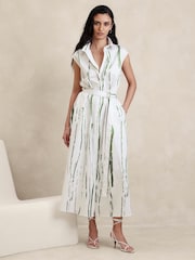 Banana Republic White Poplin Maxi Shirt Dress - Image 1 of 4
