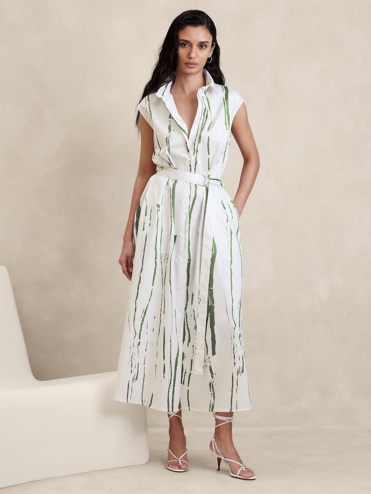 Banana Republic White Poplin Maxi Shirt Dress - Image 1 of 4