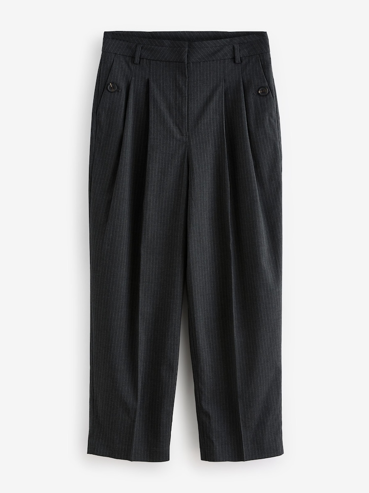 Gris à rayures - Pantalon ajusté coupe large - Image 6 of 7