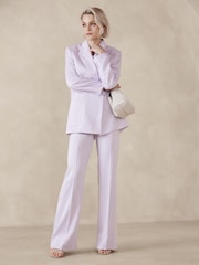 Banana Republic Purple Alix Italian Satin Trousers - Image 1 of 1