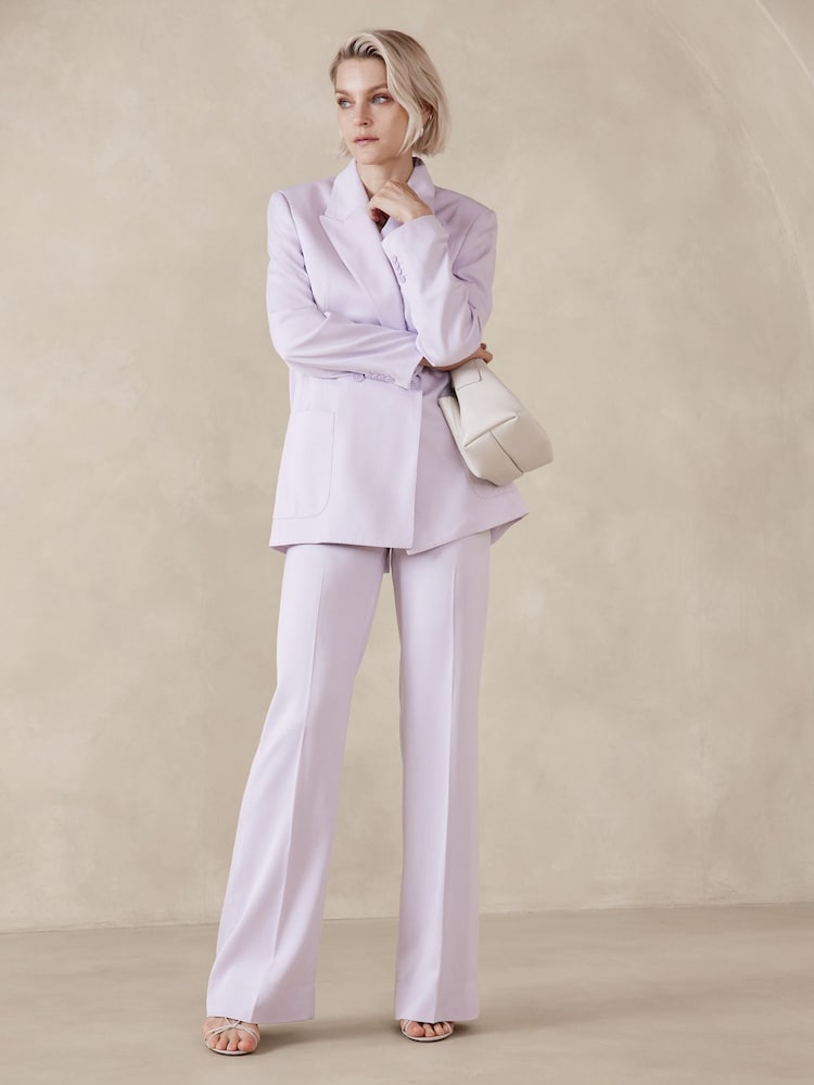 Banana Republic Purple Alix Italian Satin Trousers - Image 1 of 1
