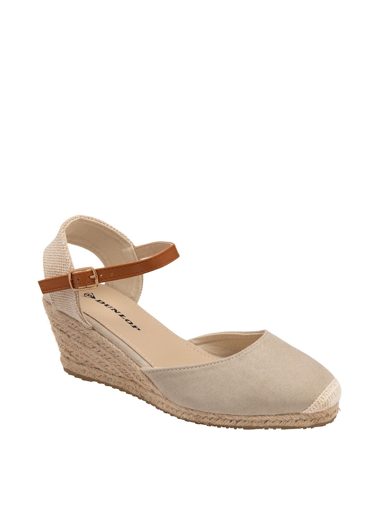Creme - Dunlop Damen Espadrille-Sandalen mit Keilabsatz - Bild 1 von 4 Creme - Dunlop Damen Espadrille-Sandalen mit Keilabsatz - Bild 1 von 4