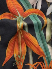 Black Floral Placement Kew Collection Wide Leg Trousers - Image 8 of 9