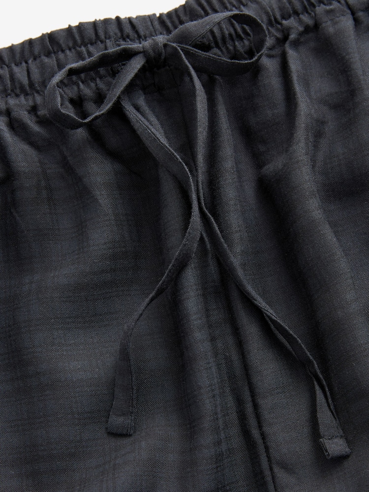 Black Floral Placement Kew Collection Wide Leg Trousers - Image 9 of 9