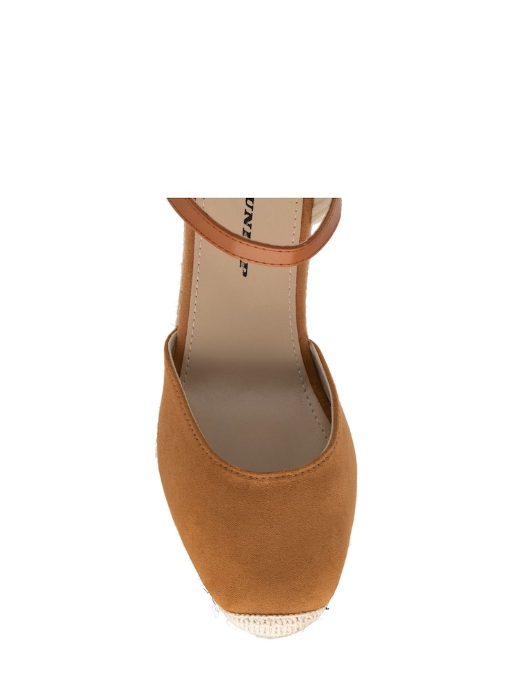Dunlop Brown Ladies Wedge Espadrille Sandals - Image 4 of 4