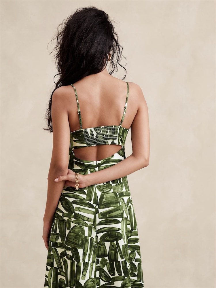 Banana Republic Green Green Poplin Cut-Out Maxi Dress - Image 2 of 5 Banana Republic Green Green Poplin Cut-Out Maxi Dress - Image 2 of 5