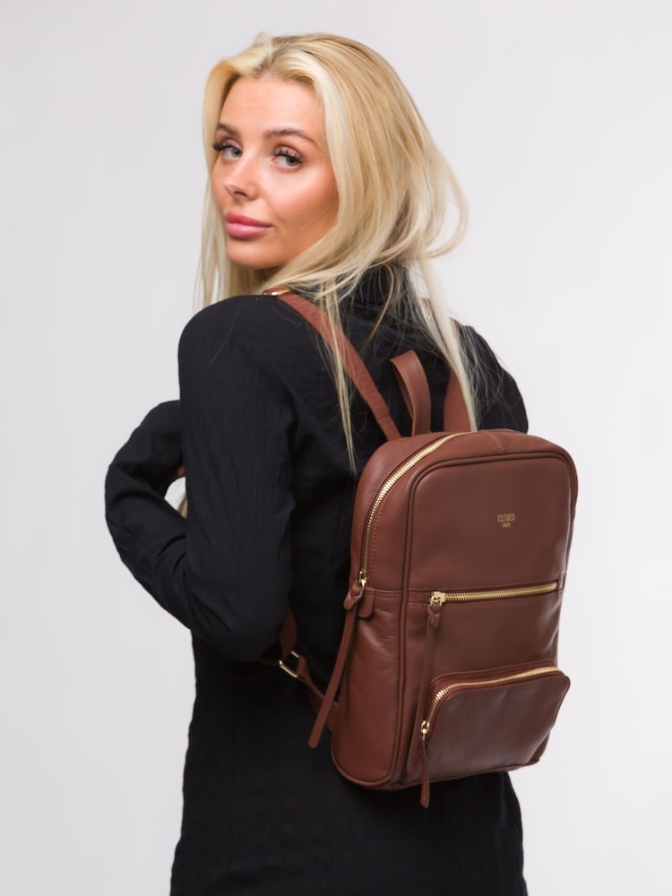 Cultured London Abbey Leather Brown Backpack - Image 1 of 5