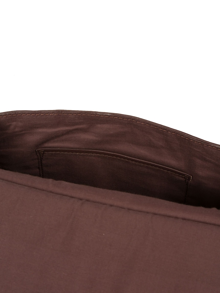 Cultured London Covent Leather Cross-Body Dark 100% Cotton Bag - Image 7 of 7