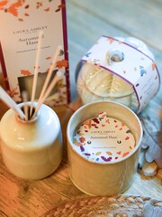Laura Ashley Beige Autumnal Haze 2 Wick Ceramic Candle - Image 1 of 3