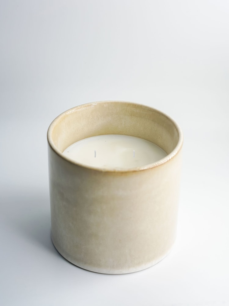 Laura Ashley Beige Autumnal Haze 2 Wick Ceramic Candle - Image 2 of 3