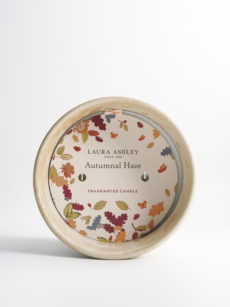 Laura Ashley Beige Autumnal Haze 2 Wick Ceramic Candle - Image 3 of 3