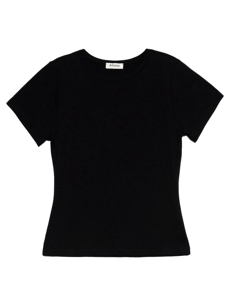 Albaray Fitted Black T-Shirt - Image 4 of 4 Albaray Fitted Black T-Shirt - Image 4 of 4