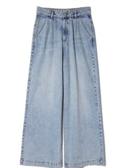 Albaray Blue Wide Pleat Light Wash Jeans - Image 4 of 4