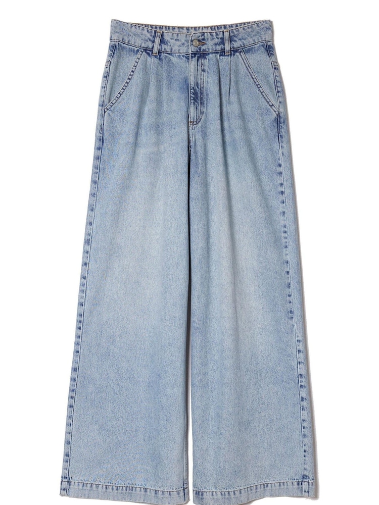 Albaray Blue Wide Pleat Light Wash Jeans - Image 4 of 4