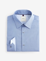 Blue/Blue Stripe Regular Fit Regular Fit Single Cuff Easy Care Smart Shirts 2 Pack - Image 11 of 14