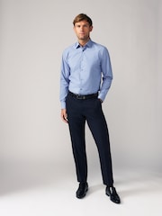 Blue/Blue Stripe Regular Fit Regular Fit Single Cuff Easy Care Smart Shirts 2 Pack - Image 2 of 14